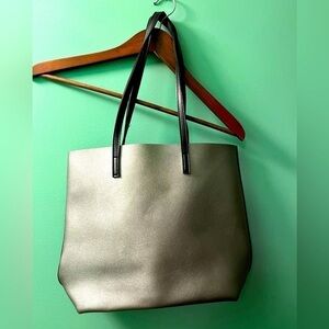 NWOT Matte silver tote